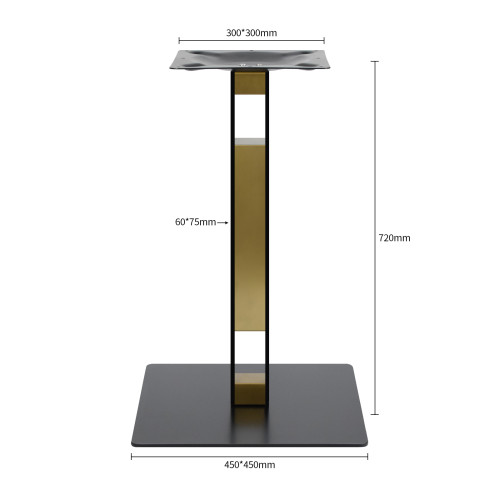 Commercial Table Bases |  Black & Gold Open Frame Square Table Base