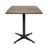 Commercial Compact Laminate HPL Dining Table with Black Aluminum 4-Star Base for Restaurant & Cafe
