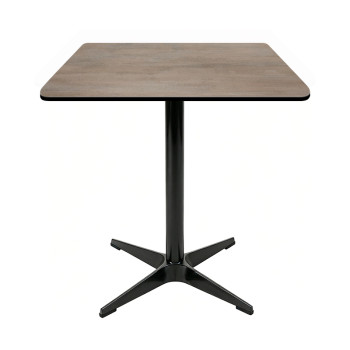 Commercial Compact Laminate HPL Dining Table with Black Aluminum 4-Star Base for Restaurant & Cafe