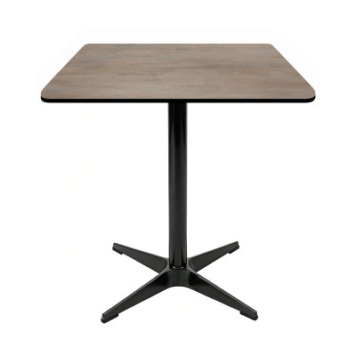 Commercial Compact Laminate HPL Dining Table with Black Aluminum 4-Star Base for Restaurant & Cafe