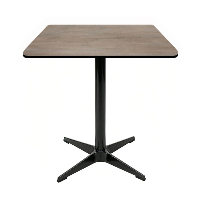 Commercial Compact Laminate HPL Dining Table with Black Aluminum 4-Star Base for Restaurant & Cafe