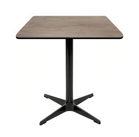 Commercial Compact Laminate HPL Dining Table with Black Aluminum 4-Star Base for Restaurant & Cafe