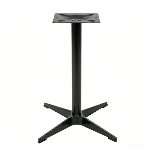 Commercial Compact Laminate HPL Dining Table with Black Aluminum 4-Star Base for Restaurant & Cafe