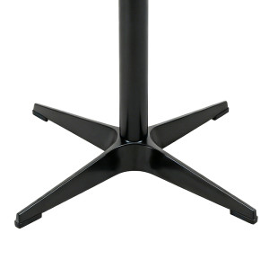 Commercial Compact Laminate HPL Dining Table with Black Aluminum 4-Star Base for Restaurant & Cafe