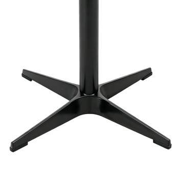 Commercial Compact Laminate HPL Dining Table with Black Aluminum 4-Star Base for Restaurant & Cafe