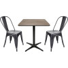 Commercial Compact Laminate HPL Dining Table with Black Aluminum 4-Star Base for Restaurant & Cafe