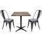 Commercial Compact Laminate HPL Dining Table with Black Aluminum 4-Star Base for Restaurant & Cafe