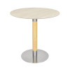 Round Sintered Stone Dining Table with Stainless Steel & Wood Grain Metal Base For Cafe & Restaurant