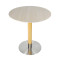 Round Sintered Stone Dining Table with Stainless Steel &  Wood Grain Metal Base For Cafe & Restaurant
