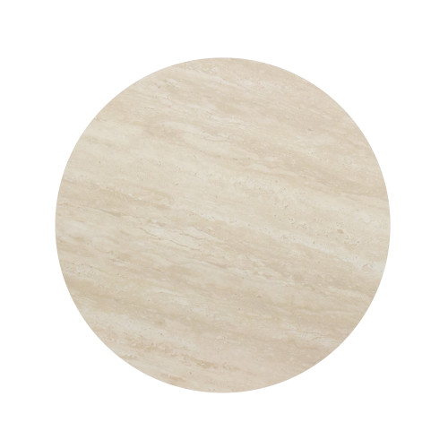 Round Sintered Stone Dining Table with Stainless Steel &  Wood Grain Metal Base For Cafe & Restaurant