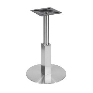 Stainless Steel Pedestal Base Melamine Laminate Top Square Commercial Dining Table for Restaurant Hotel Wholesale