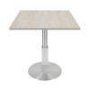 Stainless Steel Pedestal Base Melamine Laminate Top Square Commercial Dining Table for Restaurant Hotel Wholesale