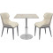 Stainless Steel Pedestal Base Melamine Laminate Top Square Commercial Dining Table for Restaurant Hotel Wholesale