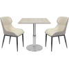 Stainless Steel Pedestal Base Melamine Laminate Top Square Commercial Dining Table for Restaurant Hotel Wholesale
