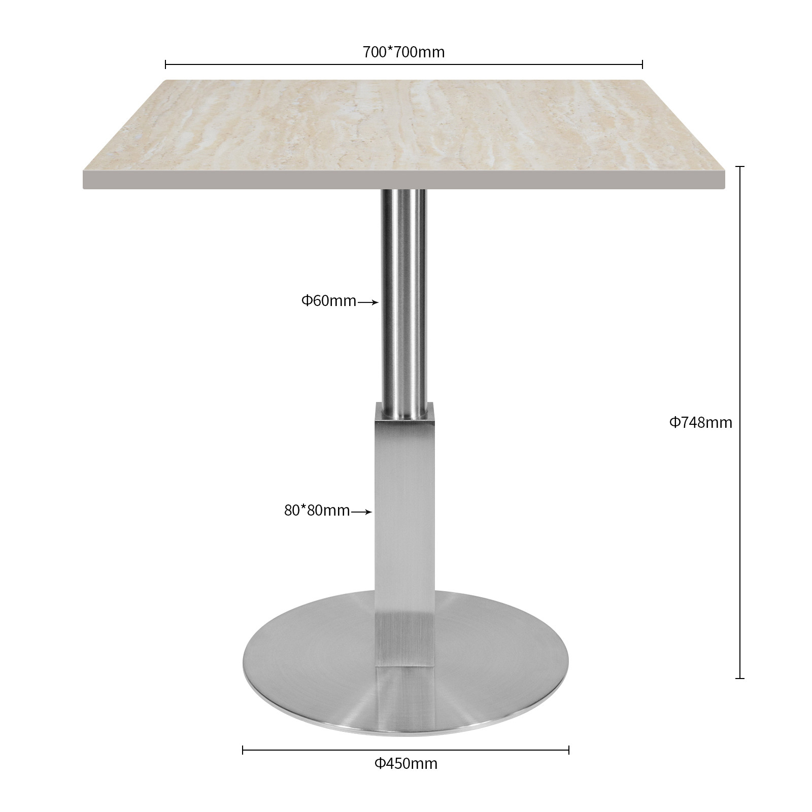 Stainless Steel Table Leg Dimensions