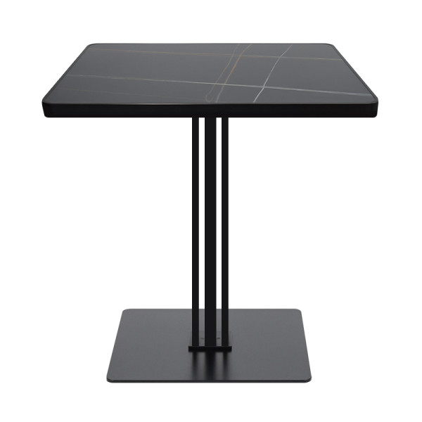 Custom Restaurant Table Supplier | Commercial Black Column Pedestal Table