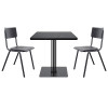 Black Metal Base with Sintered Stone Top Square Commercial Dining Table for Restaurant Cafe Wholesale