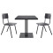 Black Metal Base with Sintered Stone Top Square Commercial Dining Table for Restaurant Cafe Wholesale