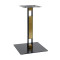 Gold Trim Sintered Stone Top with Black Metal Base Luxury Commercial Dining Table for Cafe Restaurant Wholesale
