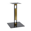 Gold Trim Sintered Stone Top with Black Metal Base Luxury Commercial Dining Table for Cafe Restaurant Wholesale