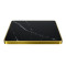 Gold Trim Sintered Stone Top with Black Metal Base Luxury Commercial Dining Table for Cafe Restaurant Wholesale