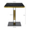 Gold Trim Sintered Stone Top with Black Metal Base Luxury Commercial Dining Table for Cafe Restaurant Wholesale