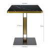 Gold Trim Sintered Stone Top with Black Metal Base Luxury Commercial Dining Table for Cafe Restaurant Wholesale