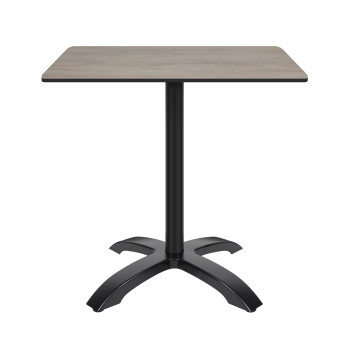 4 Prong Black Aluminum Table Base with Compact Laminate Top Commercial Dining Table for Cafe Restaurant Wholesale