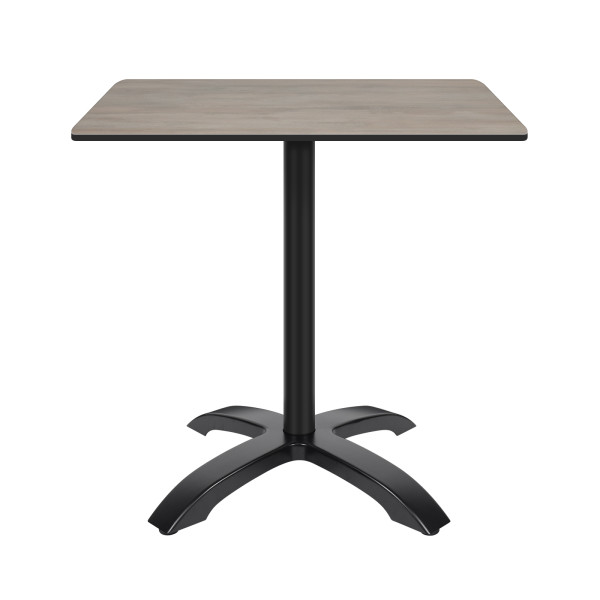 4 Prong Black Aluminum Table Base with Compact Laminate Top Commercial Dining Table for Cafe Restaurant Wholesale