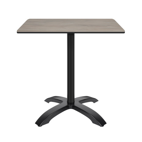 4 Prong Black Aluminum Table Base with Compact Laminate Top Commercial Dining Table for Cafe Restaurant Wholesale