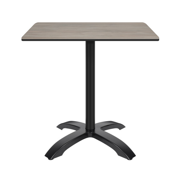 4 Prong Black Aluminum Table Base with Compact Laminate Top Commercial Dining Table for Cafe Restaurant Wholesale