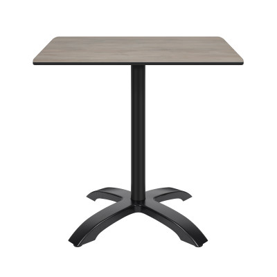 4 Prong Black Aluminum Table Base with Compact Laminate Top Commercial Dining Table for Cafe Restaurant Wholesale