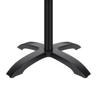 4 Prong Black Aluminum Table Base with Compact Laminate Top Commercial Dining Table for Cafe Restaurant Wholesale