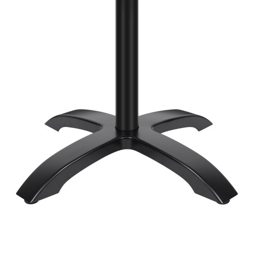 4 Prong Black Aluminum Table Base with Compact Laminate Top Commercial Dining Table for Cafe Restaurant Wholesale