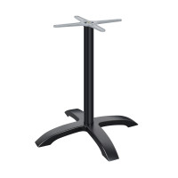 4 Prong Black Aluminum Table Base with Compact Laminate Top Commercial Dining Table for Cafe Restaurant Wholesale