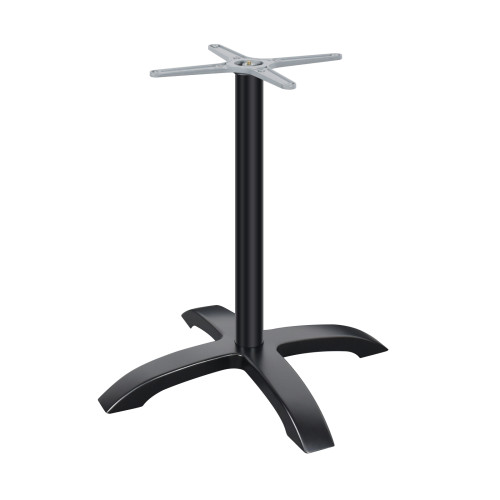 4 Prong Black Aluminum Table Base with Compact Laminate Top Commercial Dining Table for Cafe Restaurant Wholesale