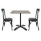 4 Prong Black Aluminum Table Base with Compact Laminate Top Commercial Dining Table for Cafe Restaurant Wholesale