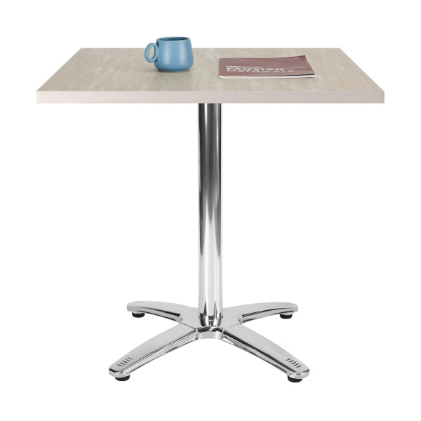 304 Stainless Steel 4-Prong Base with Marble Effect Melamine Top Commercial Dining Table for Restaurant Wholesale