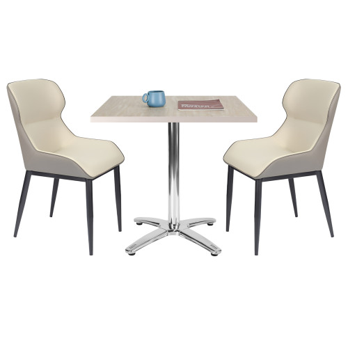 304 Stainless Steel 4-Prong Base with Marble Effect Melamine Top Commercial Dining Table for Restaurant Wholesale