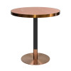 Round Sintered Stone Dining Table with Stainless Steel & Wood Grain Metal Base For Cafe & Restaurant