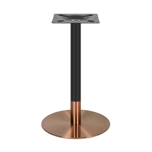 Round Sintered Stone Dining Table with Stainless Steel &  Wood Grain Metal Base For Cafe & Restaurant