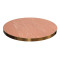 Round Sintered Stone Dining Table with Stainless Steel & Wood Grain Metal Base For Cafe & Restaurant