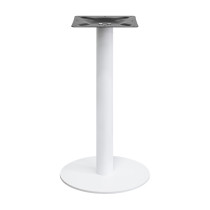 Round Terrazzo Dining Table with Gold Stainless Steel Rim & White Metal Base for Cafe & Restaurant