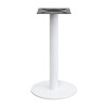 Round Terrazzo Dining Table with Gold Stainless Steel Rim & White Metal Base for Cafe & Restaurant