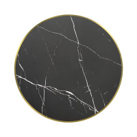 Round Sintered Stone Dining Table | Heavy duty iron cafe table
