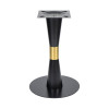 Round Black Sintered Stone Dining Table with Gold Stainless Steel Rim & Black Metal Base