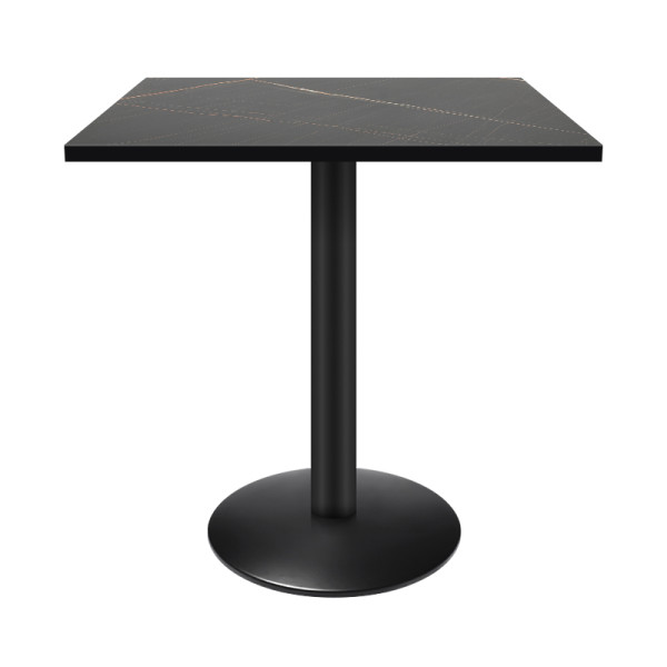 Wholesale restaurant dining table | Stamped iron dining table with particle board top