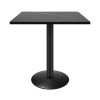 Square Melamine Dining Table with Black Powder-Coated Metal Base for Commercial Cafe & Restaurant