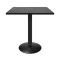 Square Melamine Dining Table with Black Powder-Coated Metal Base for Commercial Cafe & Restaurant