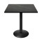 Square Melamine Dining Table with Black Powder-Coated Metal Base for Commercial Cafe & Restaurant